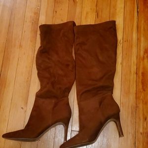 Brown knee-high boots